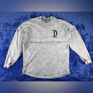 Disneyland Resort Spirit Jersey Shirt Adult Small Gray Acid Wash Long Sleeve Tee
